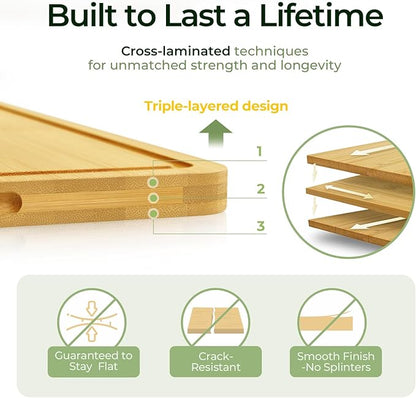 Keechee Kitchen Essentials Natural Bamboo Cutting Board XL With Durable, Knife-Friendly Surface & Deep Juice Groove – Perfect For BBQ(Pre Oiled, Natural) - Image 5