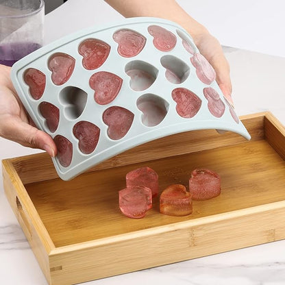 Heart Shaped Ice Cube Trays with Lid, Chocolate Mold, Easy Release Ice Trays, 21-Cavity Silicone Heart Molds for Ice Cubes, Gelatine, Baking and Candy - Image 5