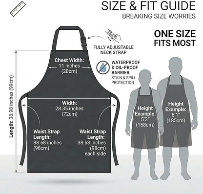 Homsolver Heavy Duty Vinyl Waterproof Apron for Unisex Adult, Ultra Lightweight, Chemical Resistant Industrial Work Apron