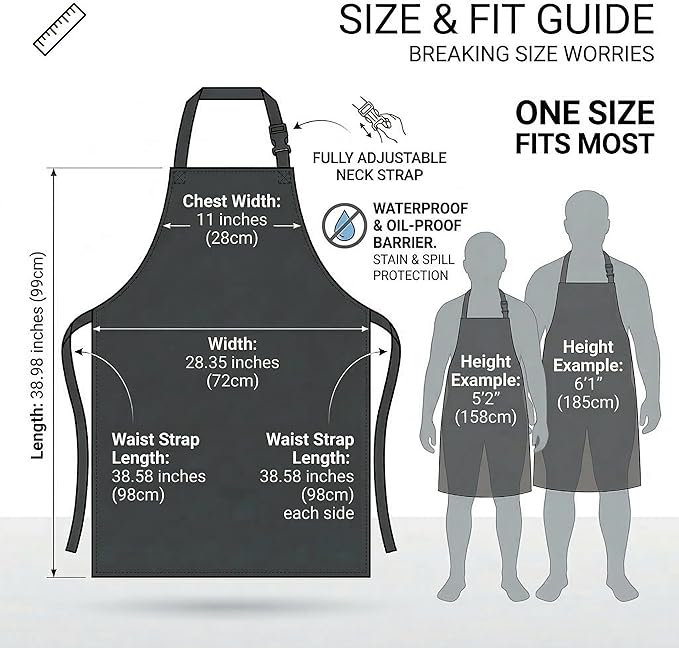 Homsolver 2 Pack Waterproof Rubber Aprons, Heavy Duty Butcher for Men, Chemical Vinyl Plastic Aprons for Dishwashing - Image 6