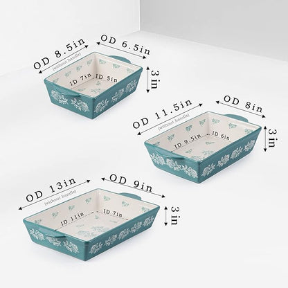Wisenvoy Baking Dish Ceramic Lasagna Pan Casserole Dish 3-Piece Bakeware Sets Baking Dishes Baking Set Baking Dish Set - Image 2