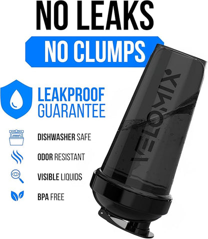 VELOMIX -2 Pack- 28 oz Protein Shaker Bottles for Protein Mixes - 2x Wire Whisk | Leak Proof Shaker Cups for Protein Shakes and Pre Workout | Protein Shaker Bottle Pack (Purple/Black)