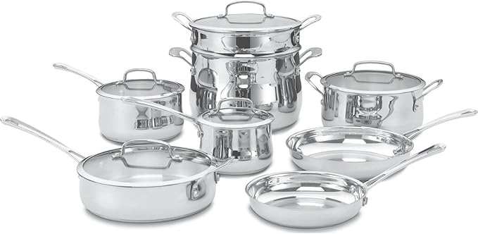 Cuisinart Contour Stainless 13-Piece Cookware Set,Silver by Cuisinart