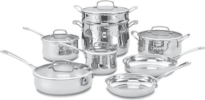 Cuisinart Contour Stainless 13-Piece Cookware Set,Silver by Cuisinart