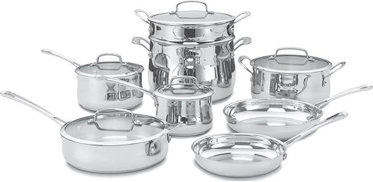 Cuisinart Contour Stainless 13-Piece Cookware Set,Silver by Cuisinart