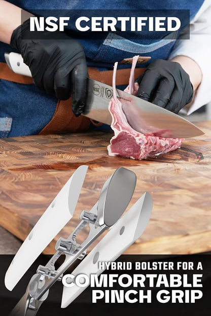 Dalstrong Knife Set Block - 8 Piece - Gladiator Series - German High Carbon Steel Kitchen Set - Premium Food-Grade White ABS Polymer Handles - NSF Certified - Image 5
