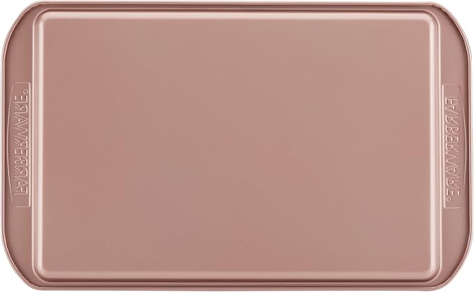 Farberware Nonstick Bakeware 10-Inch x 15-Inch Cookie Pan, Metal Baking Pan, Rose Gold