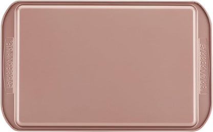 Farberware Nonstick Bakeware 10-Inch x 15-Inch Cookie Pan, Metal Baking Pan, Rose Gold
