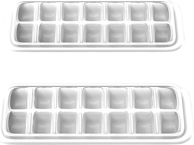 Chef Buddy Set of 2 Ice Cube Trays with Lids (Pack of 2)