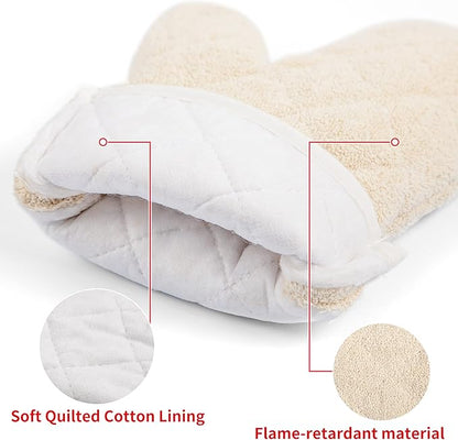 Terry Cloth Oven Mitts Heat Resistant to 482° F 15 Inch 100% Cotton Set of 2 - Image 2