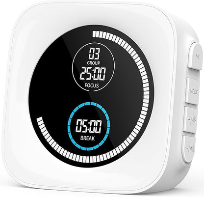HAUKINIX 99-Minute Visual Timer with Pomodoro Timer Productivity Focus Timer Countdown Stopwatch Desk ADHD for Study, Work, Student, Procrastination, Loud Alarm/Mute/Vibration, 2 Brightness Levels