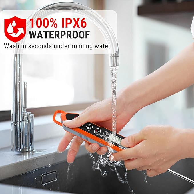 TempPro TP15H Waterproof Instant Read Meat Thermometer for Cooking, Digital Food Thermometer with Backlight & Calibration, Cooking Thermometer for BBQ (Previously ThermoPro) - Image 5
