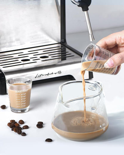 SAIAOKJ Shot Glasses Measuring Cup Set 6 Pack Espresso Shot Glasses Liquid Heavy Glass 26-Incremental Measurement 1 OZ, 2 TBS, 6 TSP, 30 ML Kitchen Tools(White)