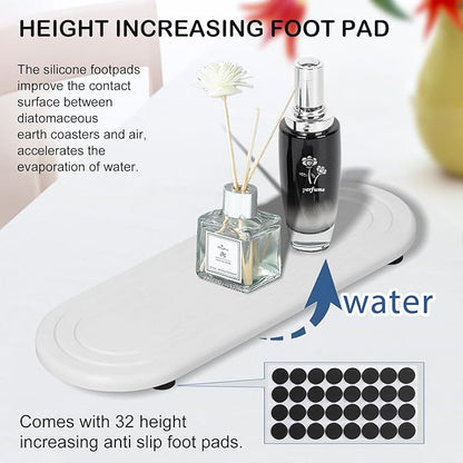 2PCS Water Absorbing Stone Tray, Fast Drying Diatomite Stone Sink Tray, Water Absorbent Diatomite Coasters, Stones Soap Trays for Kitchen Sink, Bathroom Counter Hand Soap Dish & Holders - Image 2