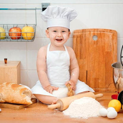 2PCS Baby Chef Outfit Set, Baby Apron and Chef Hat for Newborn Photography, Toddler Cook Role Play Costume