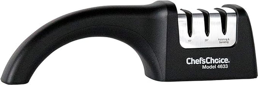 Chef'sChoice Professional Manual Knife Sharpeners AngleSelect for 15- and 20-Degree Straight-Edge and Serrated Knives with Diamond Abrasives Precise Angle Control & Compact Footprint, 2-Stage, Black by ChefsChoice