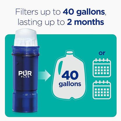 PUR Plus Lead Reducing Water Pitcher and Dispenser Replacement Filter, 1-Pack, NSF & WQA Certified - Compatible with All PUR Pitchers and Dispensers, Blue, PPF951K1