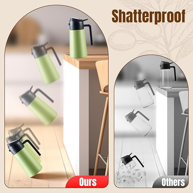PARACITY 2 in 1 Oil Dipenser Bottle, Stainless Steel (Green-Black) - Image 4