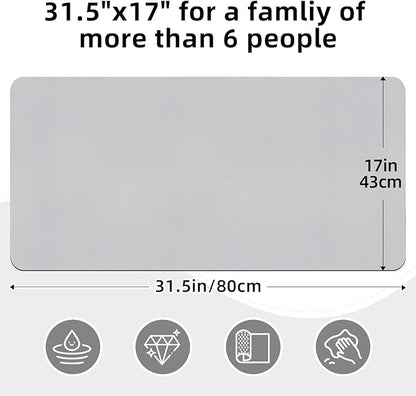 LOPNUR Kitchen Dish Drying Mat, 31.5"x17" Dish Drying Mats for Kitchen Counter, Diatomite Coffee Mat, Super Absorbent Dish Drying Pad, Heat Resistant Mat with Anti-slip Rubber Backed, Light Grey - Image 4