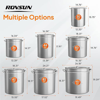 ROVSUN 30QT Turkey Fryer Pot & Seafood Boil Pot with Strainer Basket, Lid, Hook & Steamer, Aluminum Stockpot for Turkey Frying & Crab, Lobster, Shrimp Boiling for Outdoor Cooking & Gatherings - Image 6