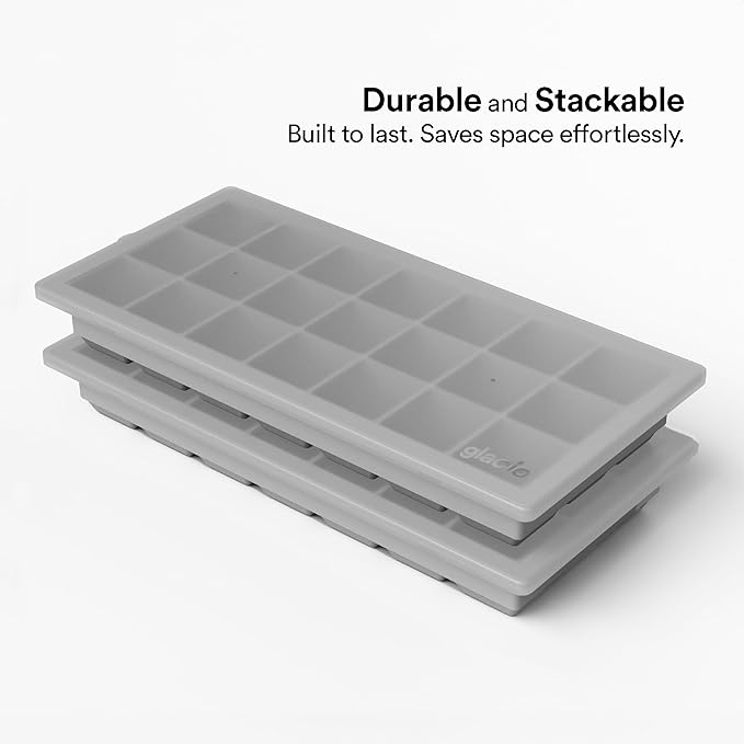 Ice Cube Tray – Small Silicone Molds with Lids, BPA-Free and Flexible for Cocktails and Beverages – Set of 2