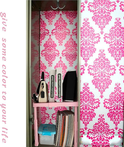 Svartur Adjustable Locker Shelf Pink Height and Width Adjustable Locker Organizer Shelf for School Locker, Stackable Locker Stand Tools for Gym Lockers, Office, Back to School Essentials