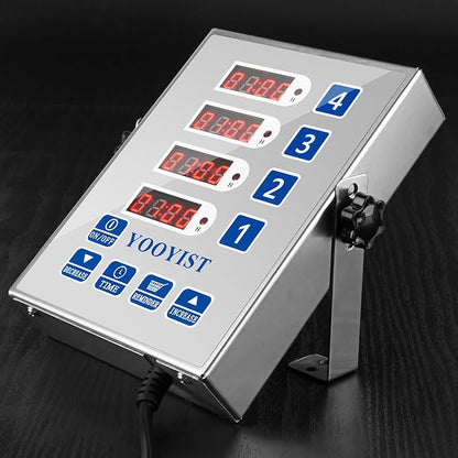 Precision Kitchen Timers for Cooking – 4 Channel Commercial Kitchen Timer Restaurant Kitchen Supplies – Stainless Steel Digital LED Chef Cooking Timer – Reminder Function, Loud Alarm, Silver - Image 2