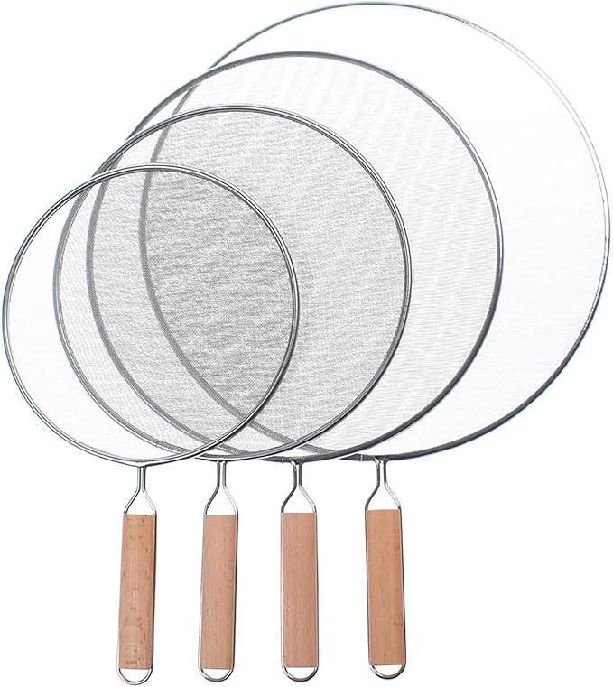 8 Inch Grease Splatter Screen Guard Stainless Steel Splash Screen Protector Guards with Handle Splash-Proof Frying Pan Mesh Pot Lid Cover for Kitchen Cooking Gadgets - Image 8