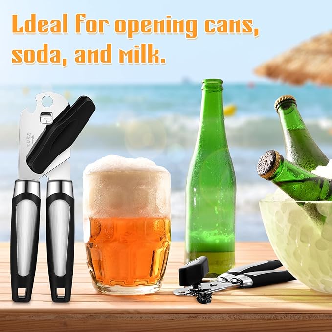 Gisafai 12 Pcs Manual Can Opener with Sharp Blade Smooth Edge Multifunctional Kitchen Gadget Handheld Openers Oversized Handheld Knob Can and Bottle Animals - Image 4