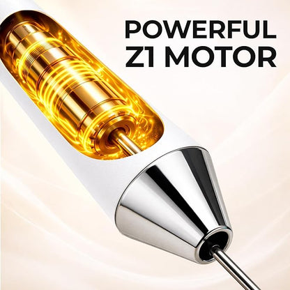 Zulay Kitchen Metal Rechargeable Milk Frother, 3 Whisk Attachments Handheld Frother Wand, 1800mAh USB-C Charging, Electric Drink Mixer for Protein, Matcha & Powders - One Charge Lasts up to 6 Months - Image 5