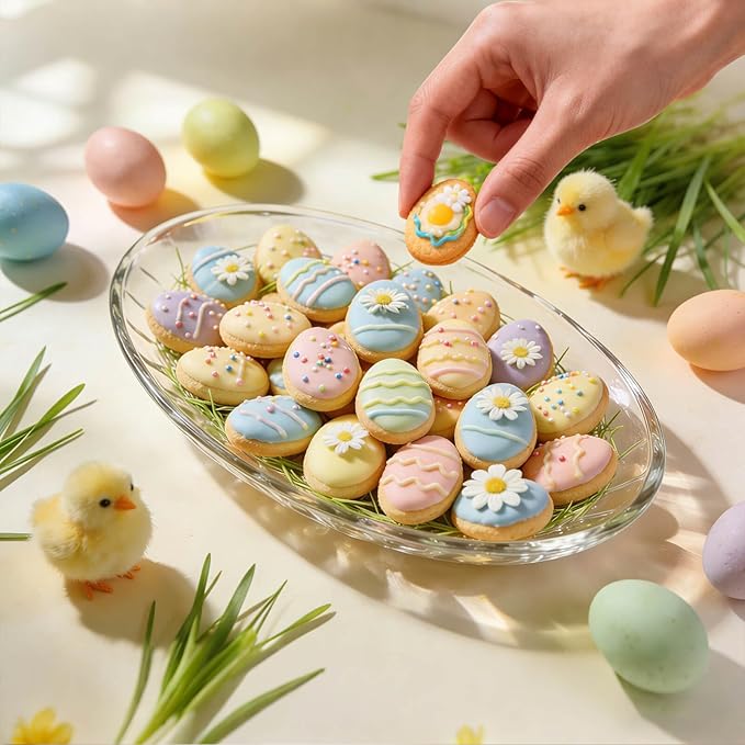 AIERSA Mini Egg Cookie Cutter,Round Small Easter Cookie Cutters,1.2 Inch Tiny Egg Shaped Cracker Cutter,20 Cavity Metal Stainless Steel Easter Cracker Cutters