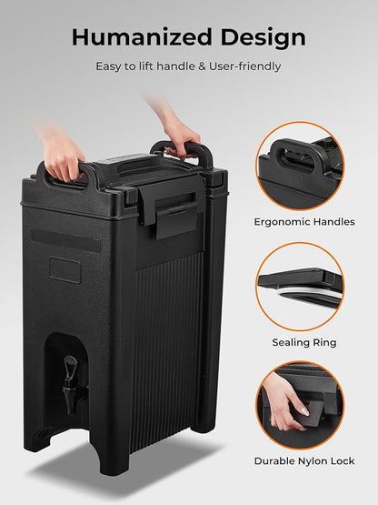 Insulated Beverage Dispenser 5 Gal, Commercial Hot/Cold Drink Dispenser for Coffee Shop, Large Parties, Church Gatherings, Camping, Heavy Duty Beverage Cooler with Faucet for Outdoor (No Electricity) - Image 4