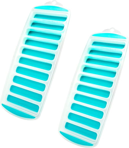 Jacent Resusable Silicone and Plastic Water Bottle Ice Cube Stick Tray, Easy Push & Pop Ice Cubes for Water Sports Bottle: 2 Pack