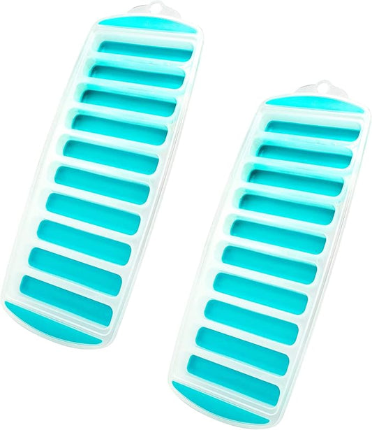 Jacent Resusable Silicone and Plastic Water Bottle Ice Cube Stick Tray, Easy Push & Pop Ice Cubes for Water Sports Bottle: 2 Pack