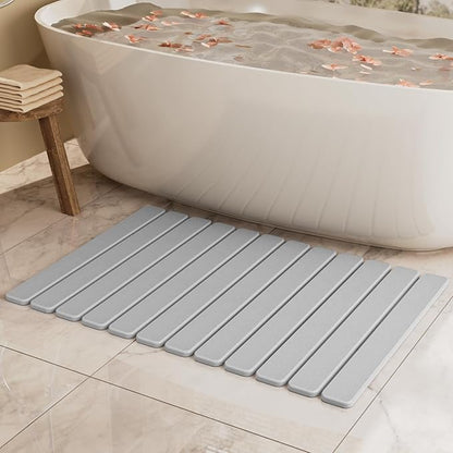 Large Stone Bath Mat 31.5 x 19.7in, Quick Dry Stone Drying Mats for Bathroom, Super Absorbent Foldable Bath Stone Mat, Non Slip, Large Diatomaceous Earth Dish Drying Mat for Kitchen Counter by SummerKiss