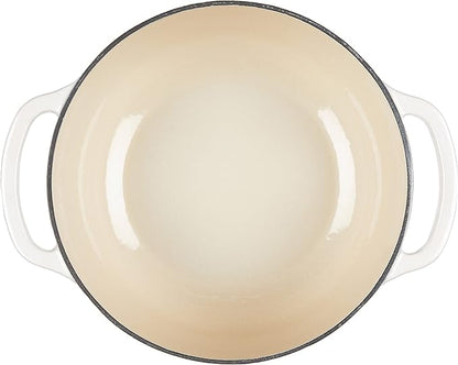 Lodge 4.5 Quart Enameled Cast Iron Dutch Oven with Lid – Dual Handles – Oven Safe up to 500° F or on Stovetop - Use to Marinate, Cook, Bake, Refrigerate and Serve – Oyster White - Image 3