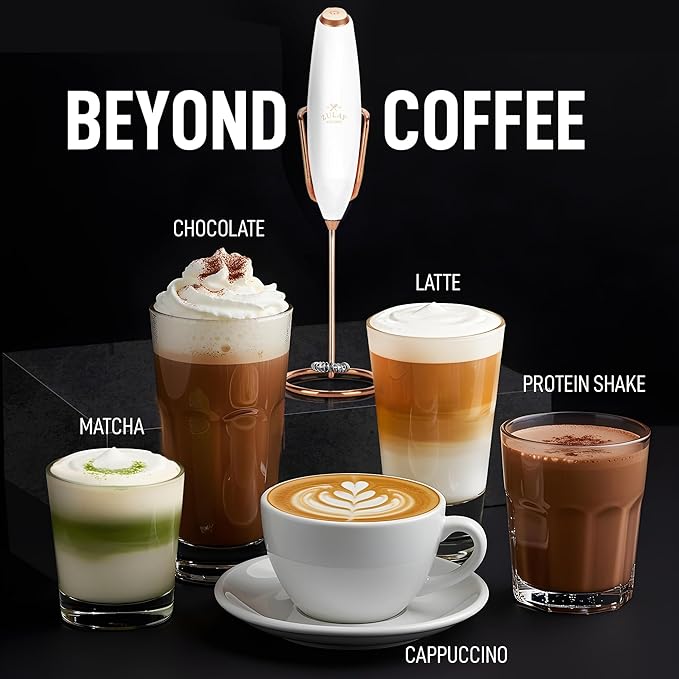 Zulay Kitchen Executive Series Luxury Gift Milk Frother with 4 Duracell Batteries – Handheld Electric Foam Maker for Coffee, Lattes & Hot Chocolate – Deluxe Finish, Ultimate Gift for Coffee Lovers - Image 7