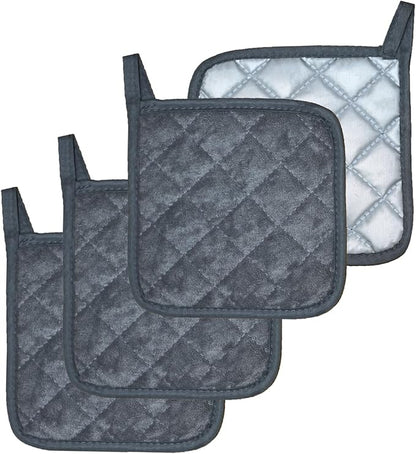 4 Pack Pot Holders for Kitchen Clearance Oven Potholders Sets for Kitchens Hot Pads for Kitchen Countertops Heat Resistant Grey by Unknown