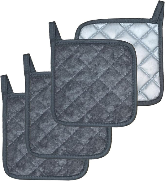 4 Pack Pot Holders for Kitchen Clearance Oven Potholders Sets for Kitchens Hot Pads for Kitchen Countertops Heat Resistant Grey by Unknown