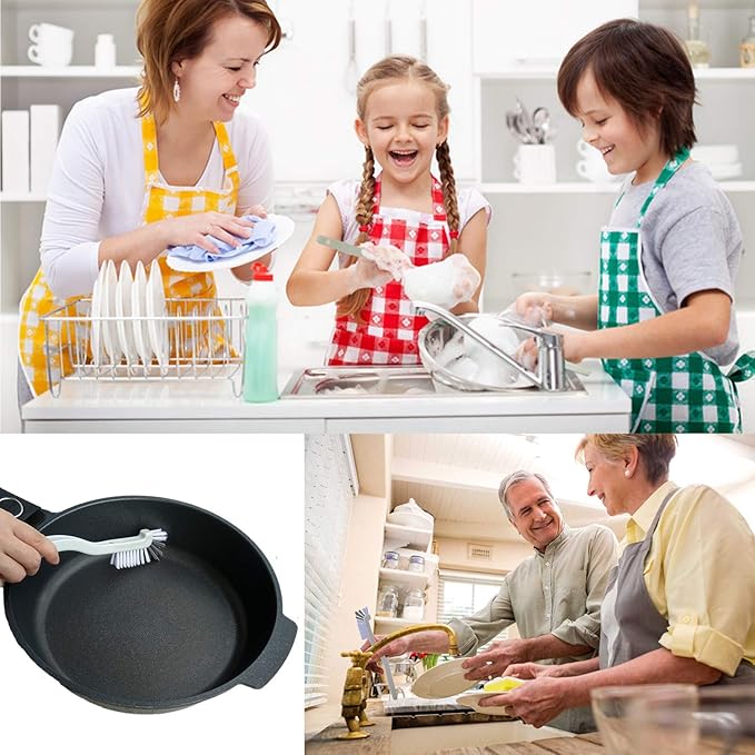 Dish Brush Kitchen Cleaning Brush Bottle Brush Bathroom Scrub Brushes Sink Household Pot Pan Edge Corners Tile Lines Brush with Stiff Bristles - Image 2