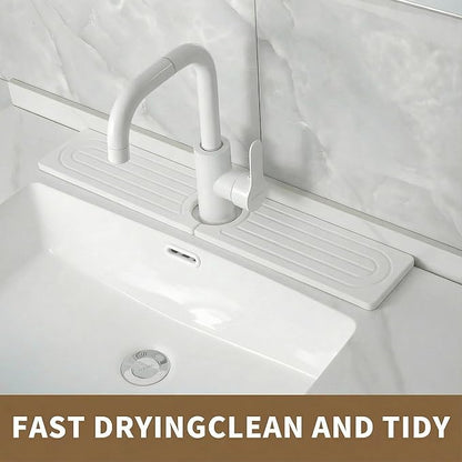 Faucet Mat for Kitchen Sink -Diatomite Stone Drying Mat for Kitchen Counter & Bathroom Sink,Quick-Dry Kitchen Sink Mat-Sink Protector & Splash Guard,Super Absorbent (White, 15.8"x4") - Image 7