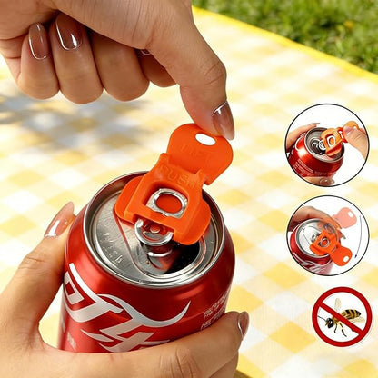 Hand Soda Can Opener, Drink Can Protector Cap, Can Tab Openers & Leak-Proof Drink Covers for Soda, Beer, Coke Shields From Bugs, Bees, Dust (12)