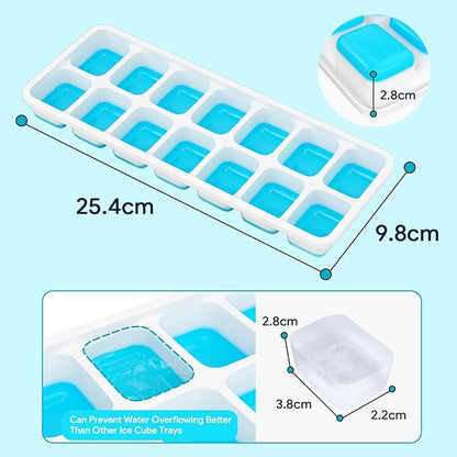 Ice Cube Trays 4 Pack, Airabc Silicone Ice Cube Trays with Removable Lid, Easy-Release Flexible 14-cube Ice Trays, LFGB Certified and BPA Free, Stackable Ice Trays with Covers for Cocktail, Freezer - Image 5