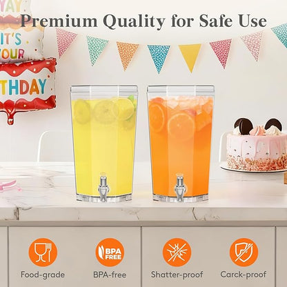 Lifewit 1 Gallon Drinks Dispense for Partiesr, Small Beer Dispenser, Plastic Beverage Pitcher for Cocktail, Soda, Tea, Juice Container for Lenmonade Stand, Mimosa Bar Supplies, 27 x 16 cm/10x6" - Image 3