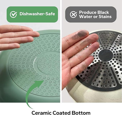Redchef Nonstick Frying Pan Skillet, Ceramic Non-Stick Saute Pans, 9.5 inch Cooking Fry Pan with Stay Cool Handle, All Stovetops, Dishwasher/Oven Safe, PFAS-Free, Non Toxic (Green) - Image 3