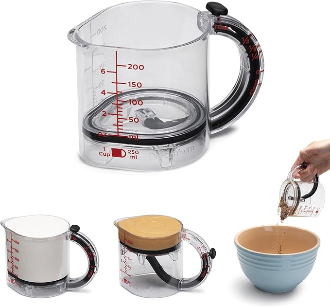 Dreamfarm Upcup All-in-1 Adjustable Measuring Cup, Metric & Imperial Measurements up to 1 Cup - Black/Clear - Image 3