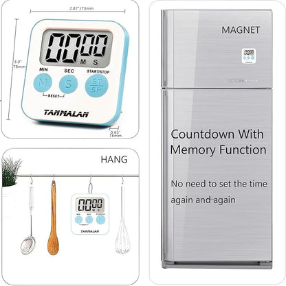 Tanmalan Kitchen Timer for Cooking Loud Alarm, Large Display, Auto Memory Loud Alarm, Large Display,Big Button，for Kids for Teacher Classroom Must Haves,Count Down-up,Easy to use (Black,4 Pack) - Image 3