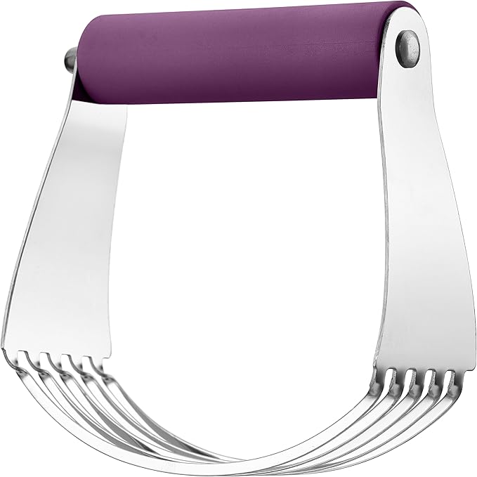 Spring Chef Large Purple Dough Blender For Baking, Heavy Duty Dough Cutter Tool, Stainless Steel Puff Pastry Cutter Tool with Sharp Blades, Dishwasher Safe Pastry Blender for Easy Mixing - Image 8