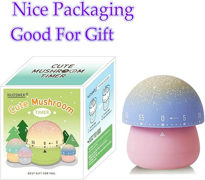 Mechanical Kitchen Timer, Cute Mushroom Timer for Kids, Wind Up 60 Minutes Manual Countdown Timer for Classroom, Home, Study and Cooking (Pink Base) - Image 6