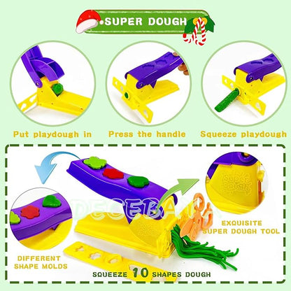 Dough Tools for Kids- Play Sets Accessories Include Animal Molds Stamps Cutter Scissor Rolling Pin Extruder and Storage Box, Best Toys for Toddler Boy Gril Age 3-8